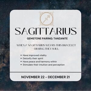 NWT Wool + Pepper Co. Sagittarius + Tanzanite Bracelet - Zodiac x Gemstone